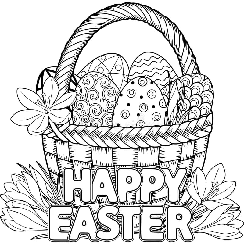 Happy Mandala Easter Coloring Page Mandalas