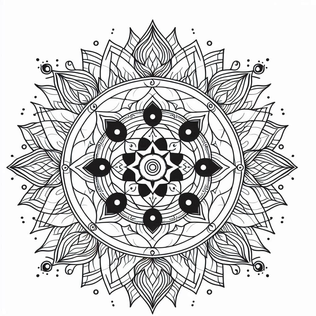 Image Mandala Chakra Coloring Page Mandalas