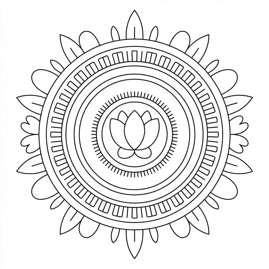 Image Tibetan Mandala Coloring Pages Mandalas