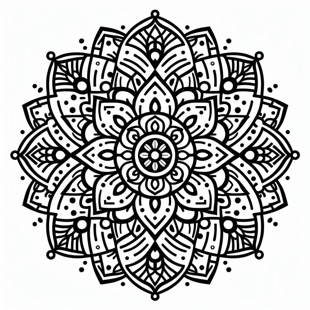 Mandala Abstract Free Coloring Page Mandalas