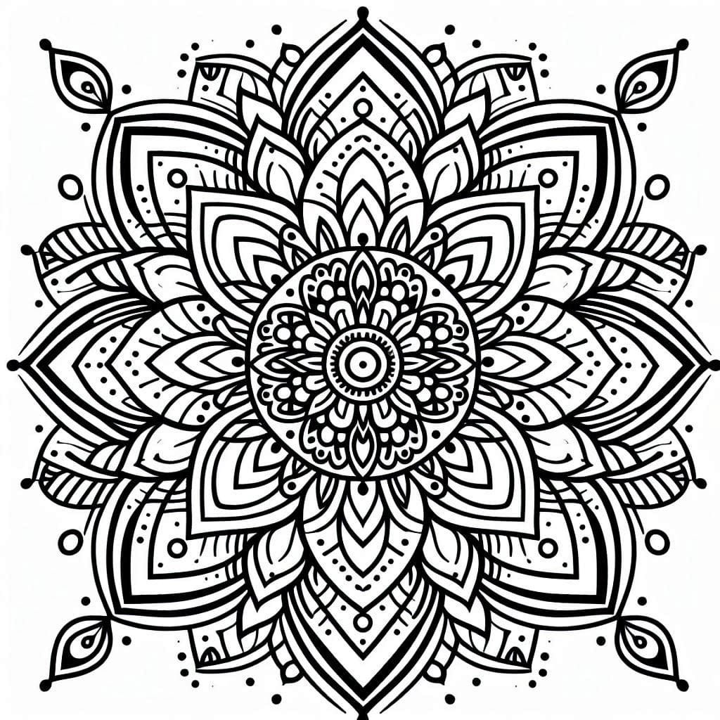 Mandala Abstract Printable Coloring Page Mandalas