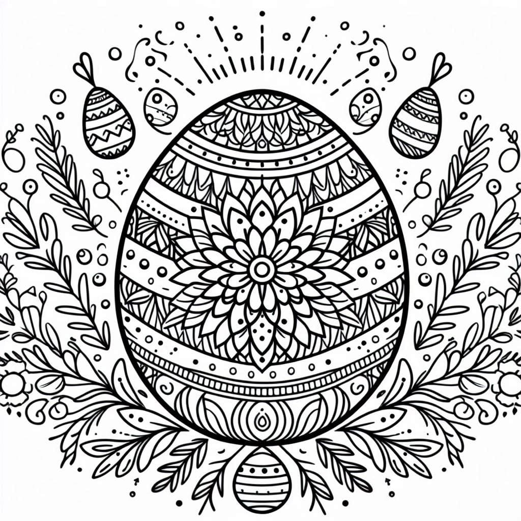 Mandala Easter Free Coloring Page Mandalas