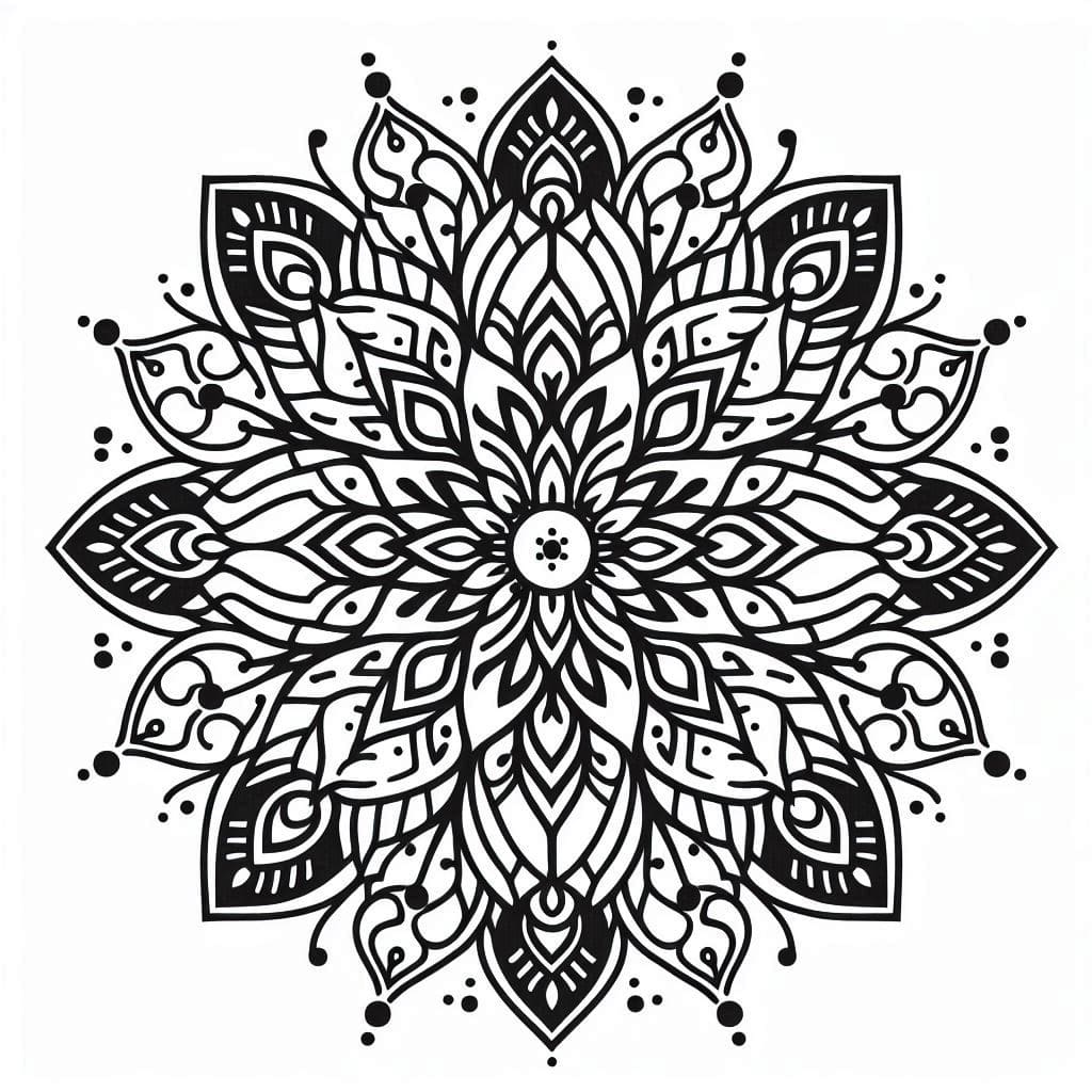 Nice Mandala Abstract Coloring Page Mandalas
