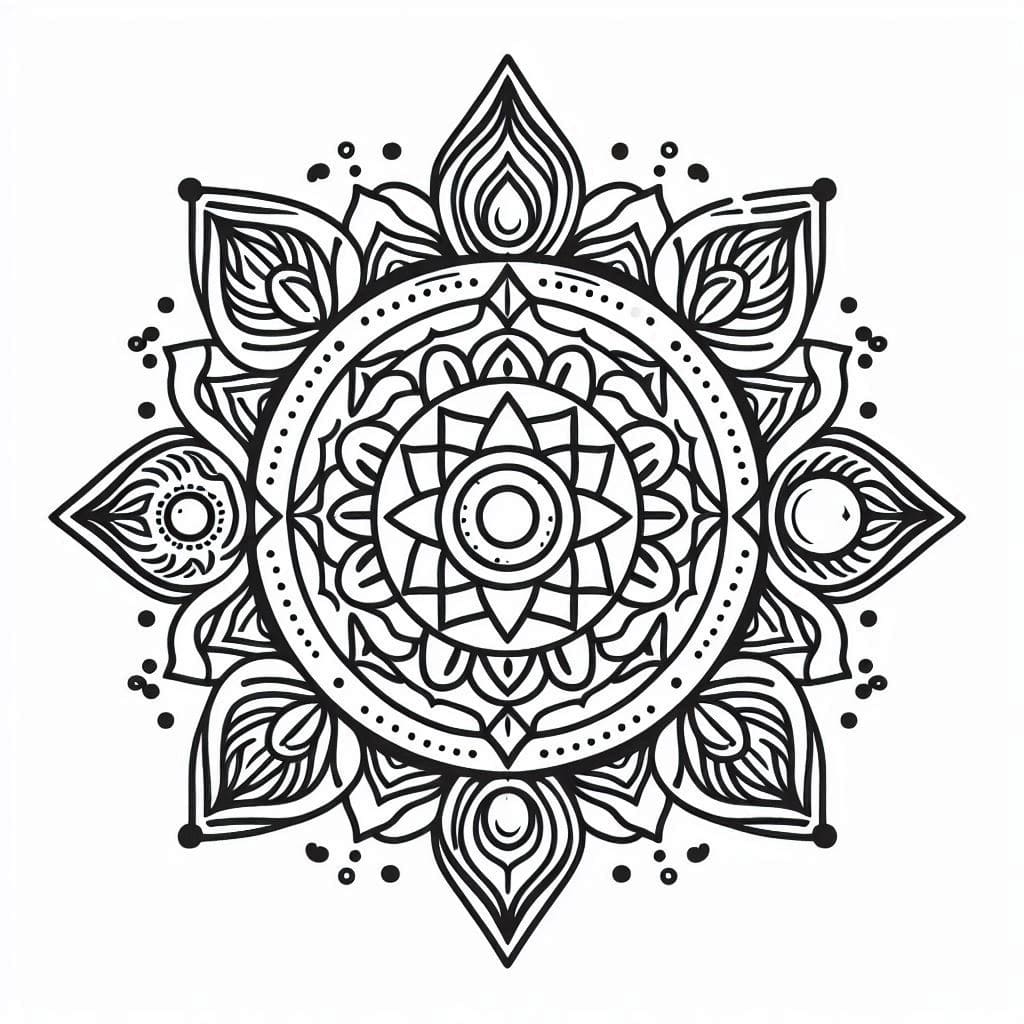 Nice Mandala Chakra Coloring Page Mandalas