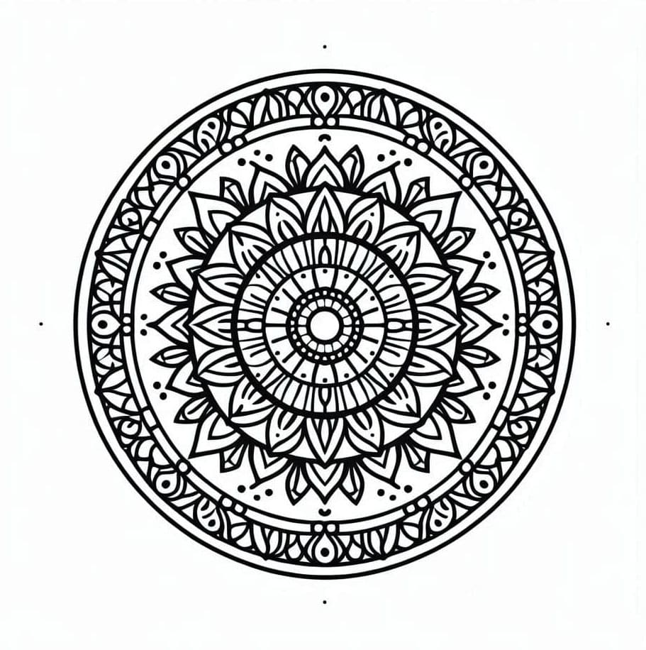 Nice Mandala Circle Coloring Page Mandalas