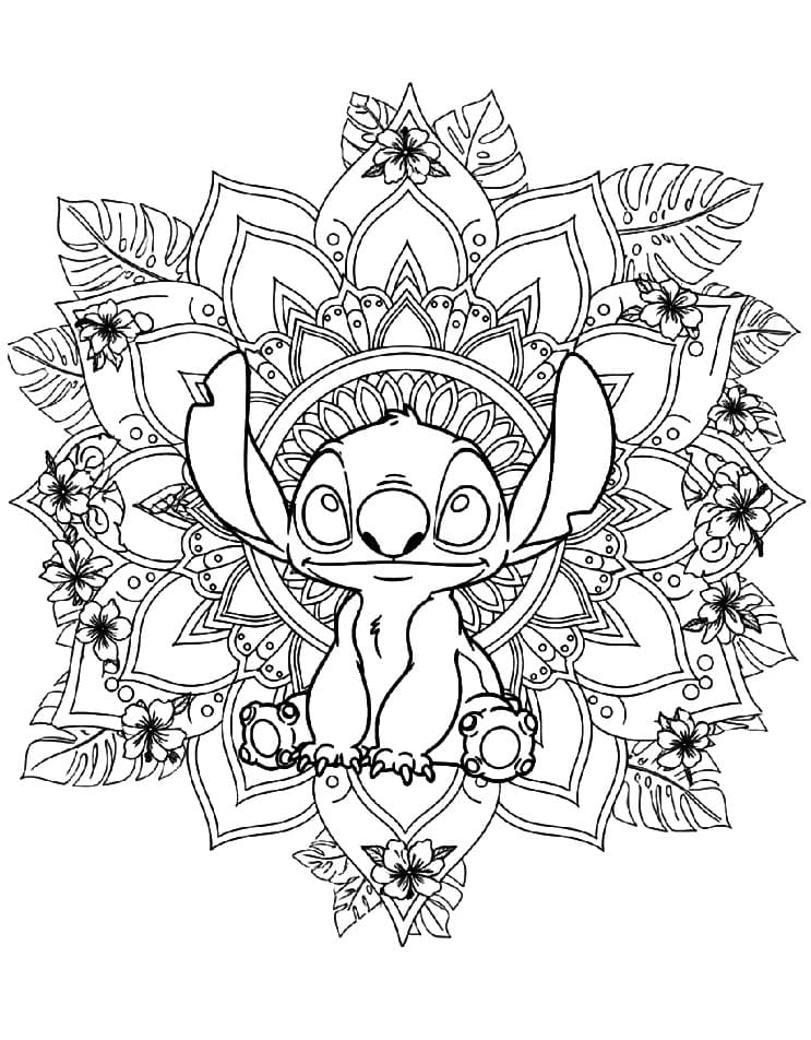 Nice Mandala Stitch Coloring Page Mandalas