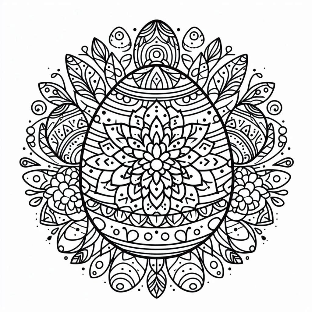 Normal Mandala Easter Coloring Page Mandalas