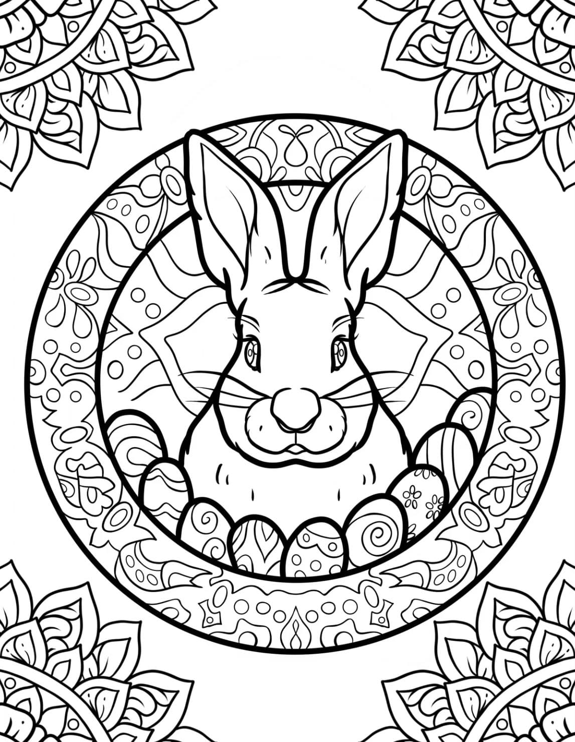 Perfect Mandala Easter Coloring Page Mandalas
