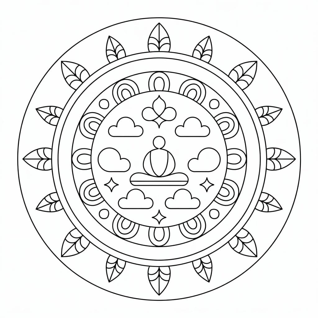 Perfect Tibetan Mandala Coloring Pages Mandalas