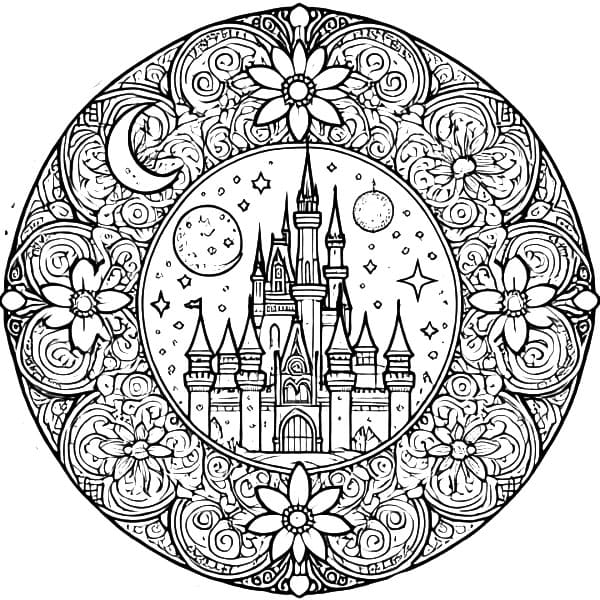 Printable Free Mandala Disney Coloring Page Mandalas