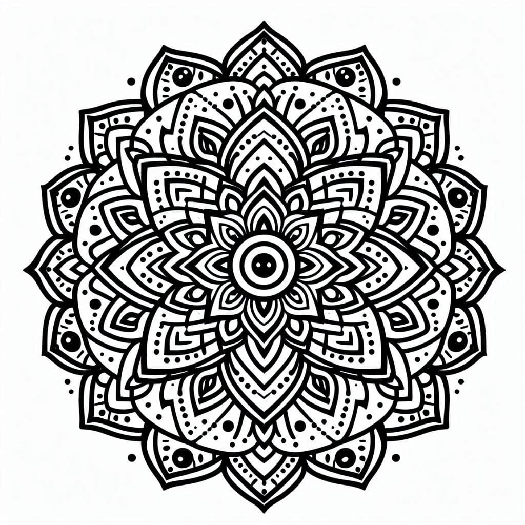 Printable Mandala Abstract Coloring Page Mandalas