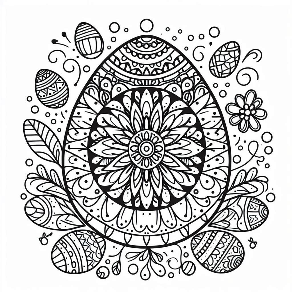Printable Mandala Easter Coloring Page Mandalas