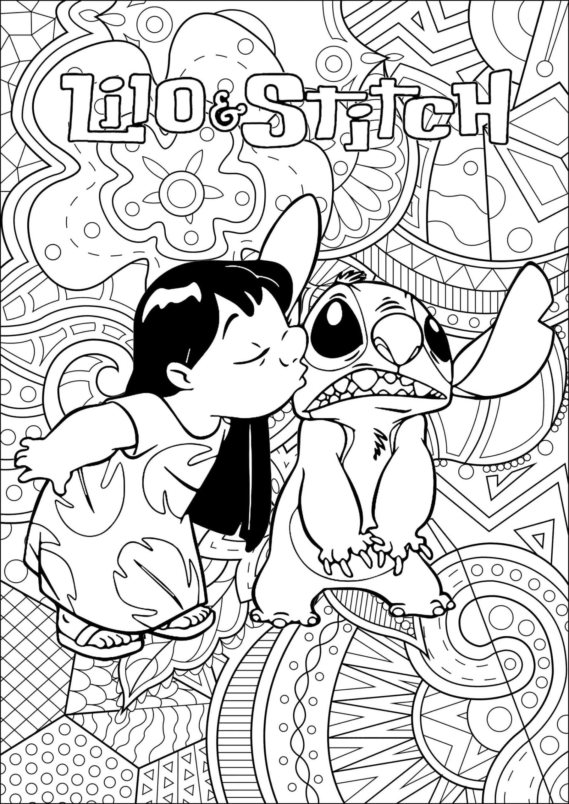 Printable Mandala Stitch Coloring Page Mandalas