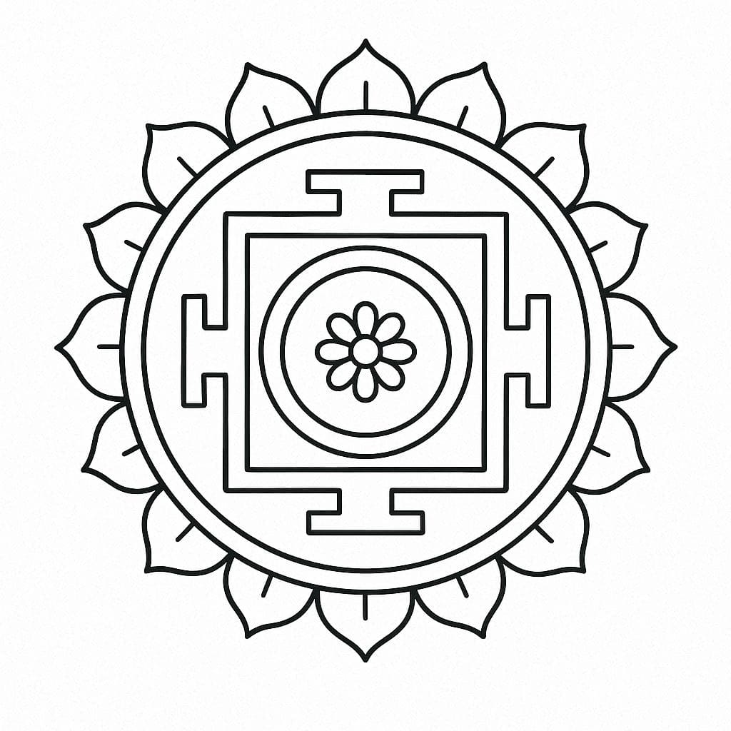 Printable Tibetan Mandala Coloring Pages Mandalas