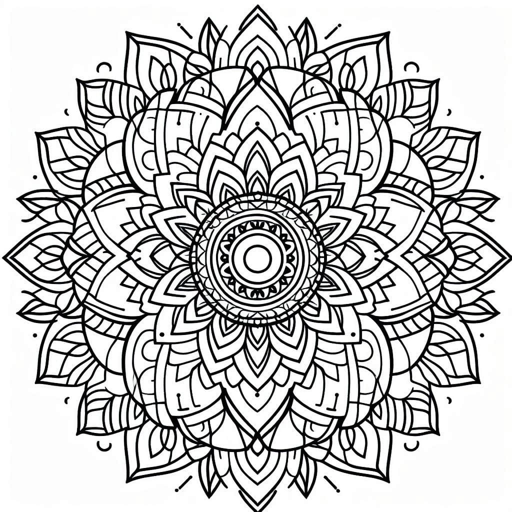Simple Mandala Abstract Coloring Page Mandalas