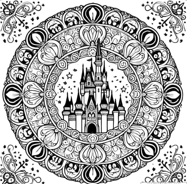 Simple Mandala Disney Coloring Page Mandalas