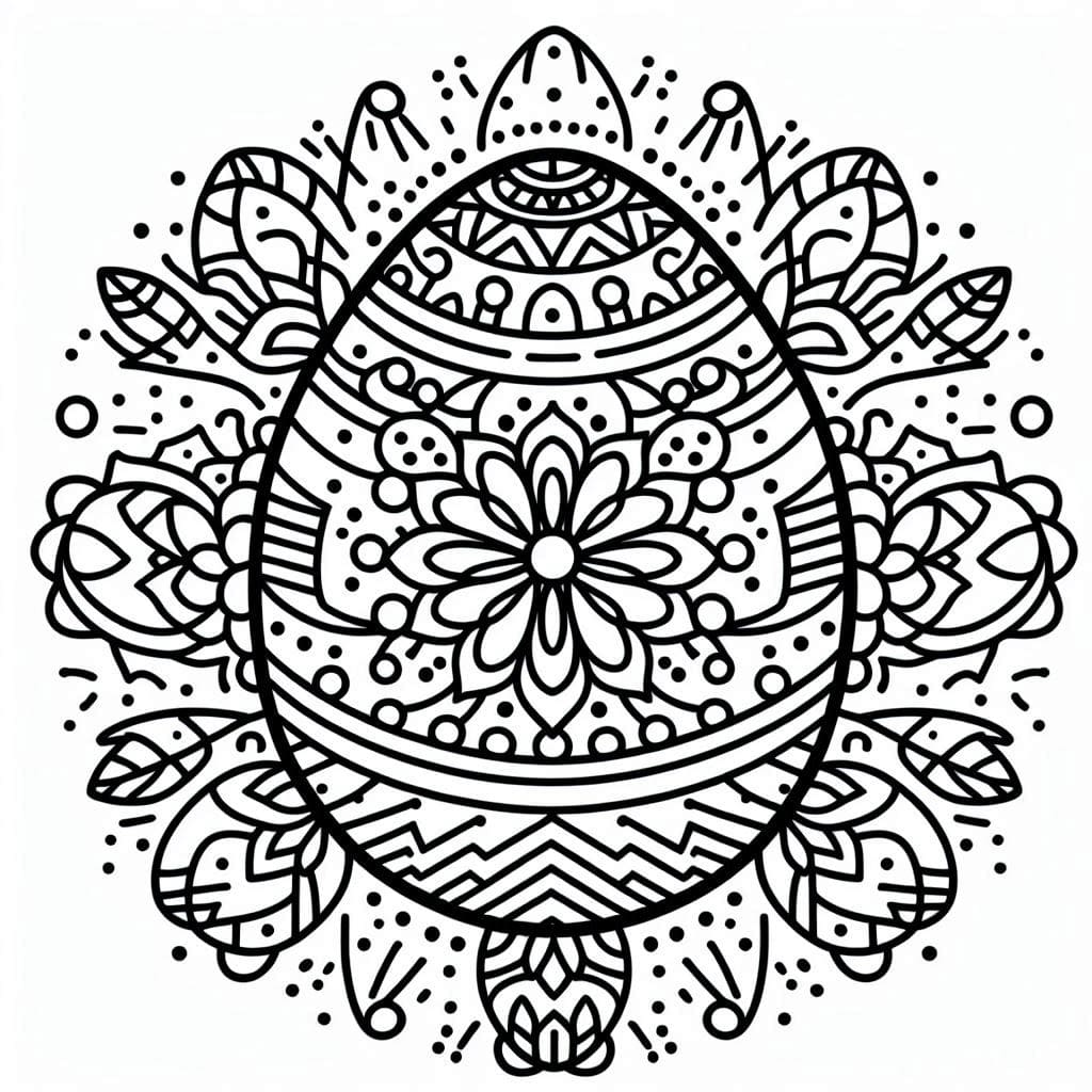 Simple Mandala Easter Coloring Page Mandalas