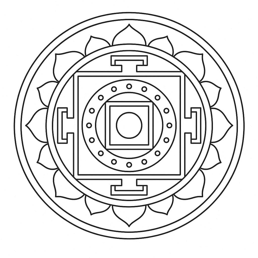 Tibetan Mandala For Children Coloring Pages Mandalas