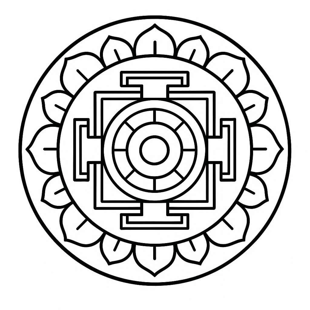 Tibetan Mandala Coloring Pages Mandalas