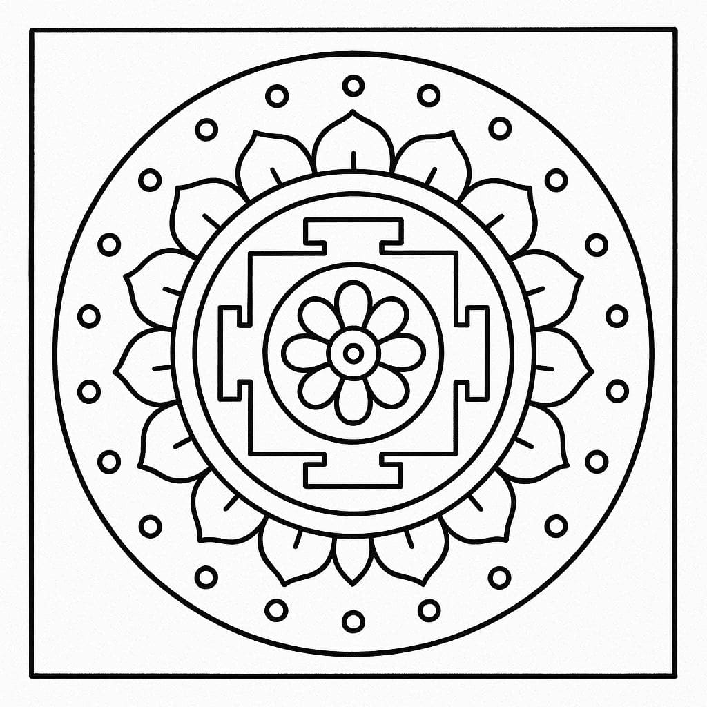 Tibetan Mandala Image Coloring Pages Mandalas