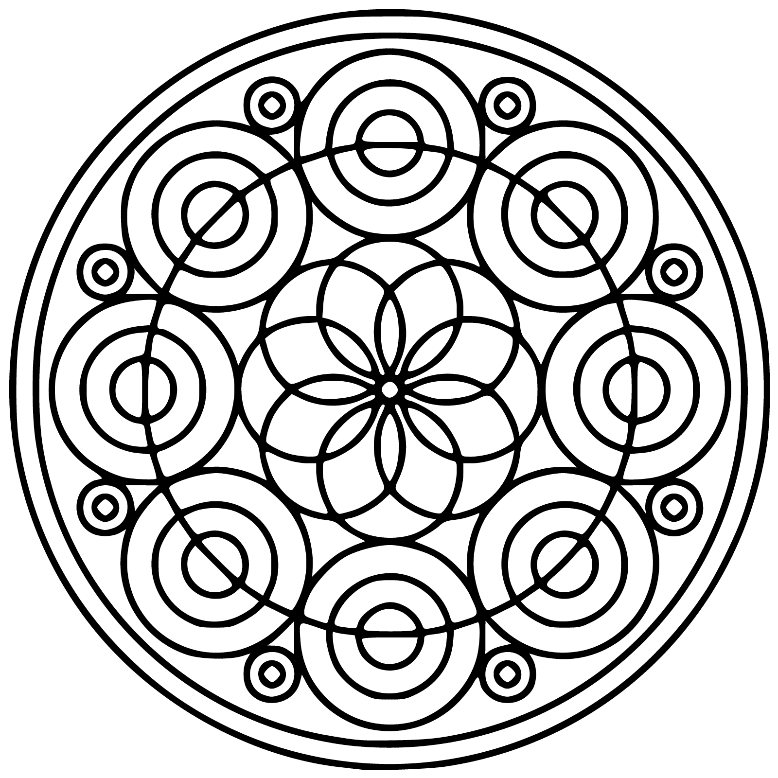 Beautiful Mandala Circle Free Coloring Page Mandalas