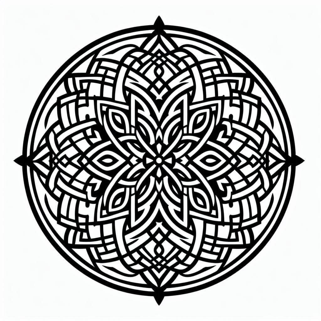 Drawing Celtic Mandala Coloring Page Mandalas