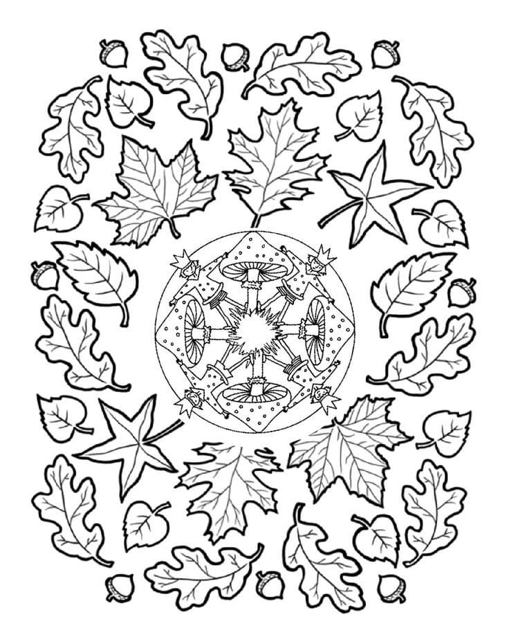 Adorable Fall Mandala Coloring Page Mandalas