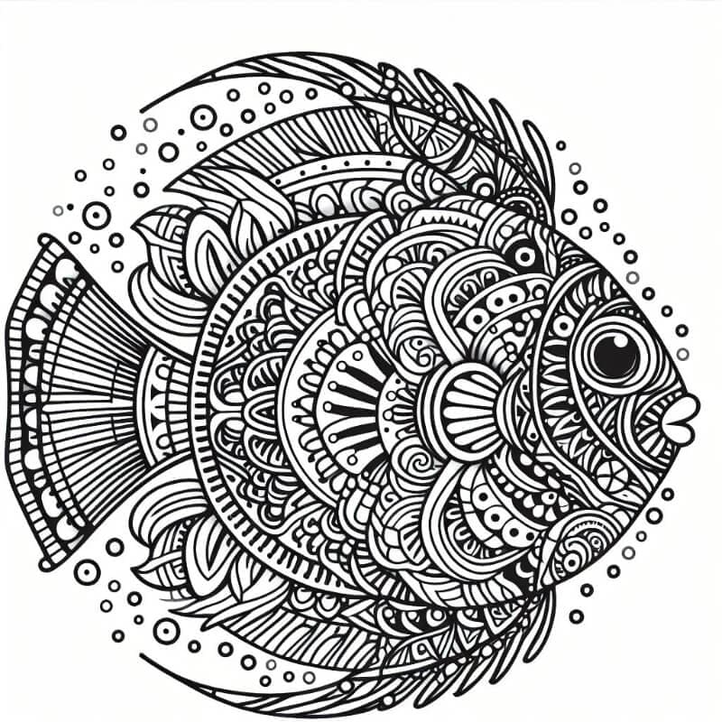 Adorable Fish Mandala Coloring Page Mandalas