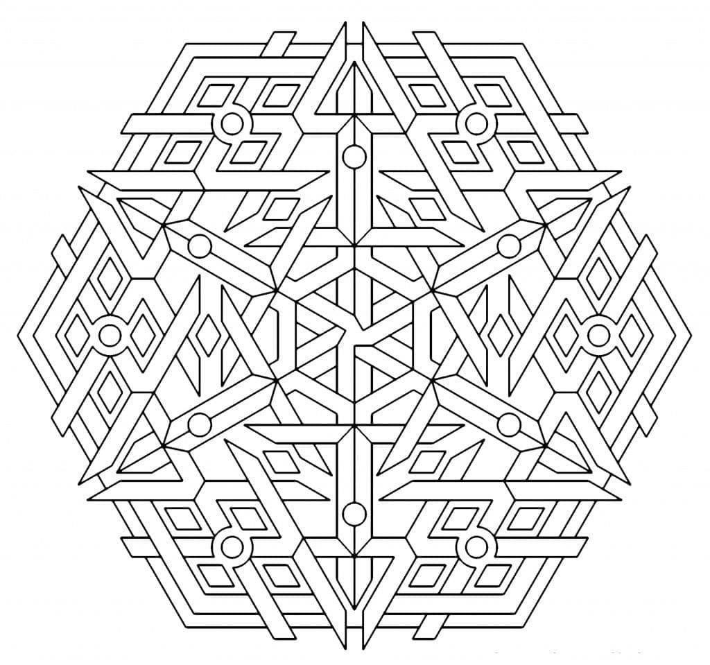 Adorable Mandala Geometric Coloring Page Mandalas