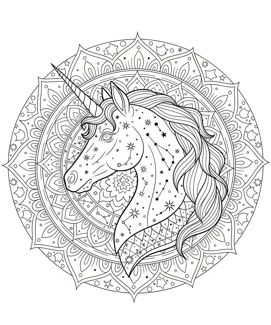 Adorable Mandala Unicorn Coloring Page Mandalas