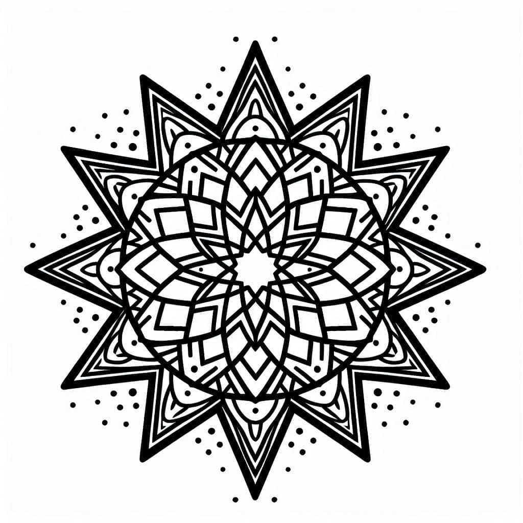 Adorable Star Mandala Coloring Page Mandalas