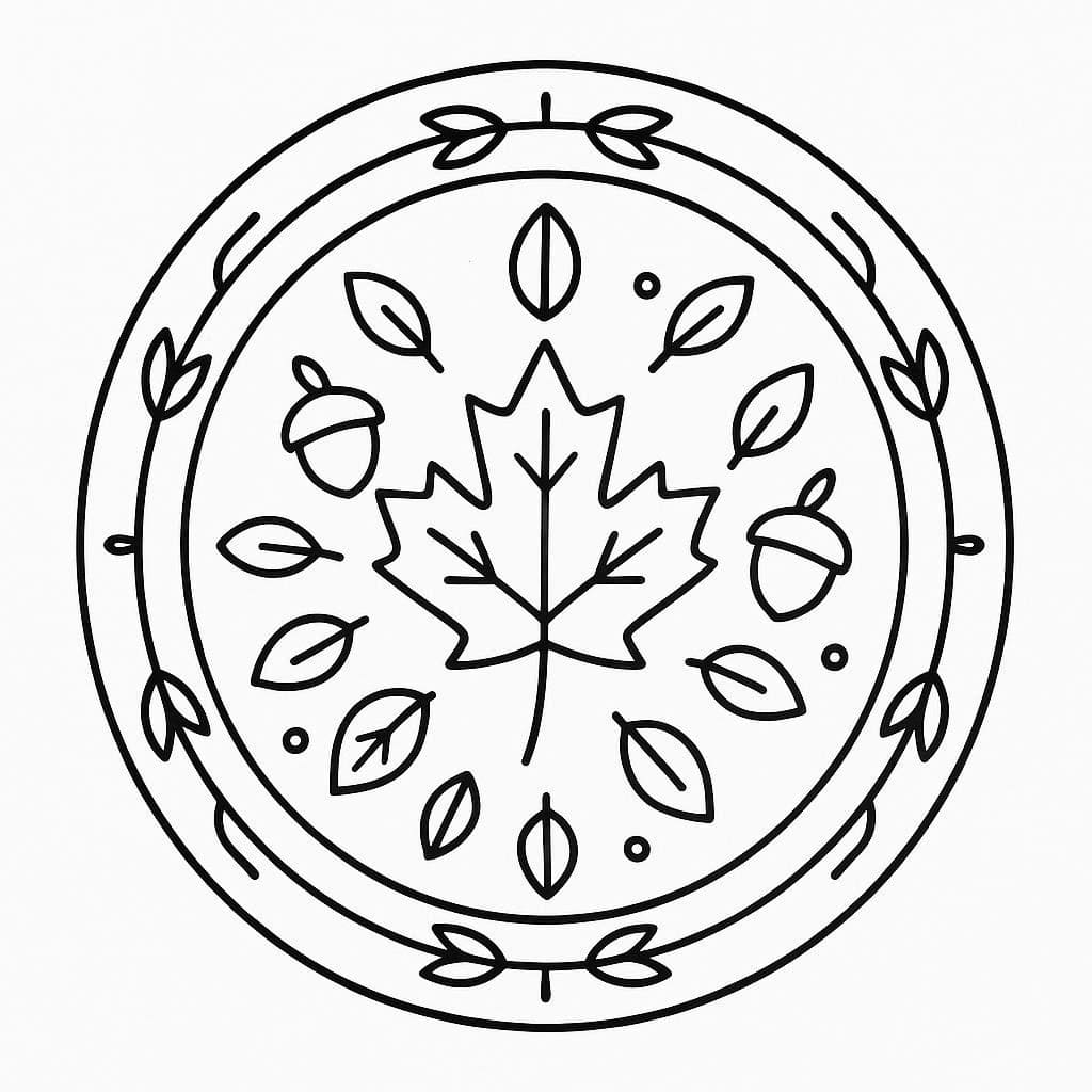 Amazing Fall Mandala Coloring Page Mandalas