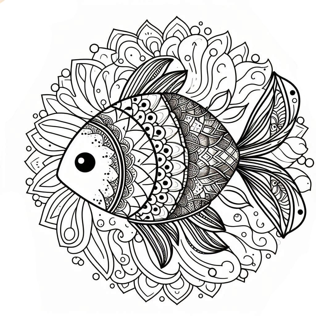 Amazing Fish Mandala Coloring Page Mandalas