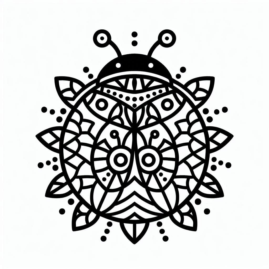 Amazing Ladybug Mandala Coloring Page Mandalas