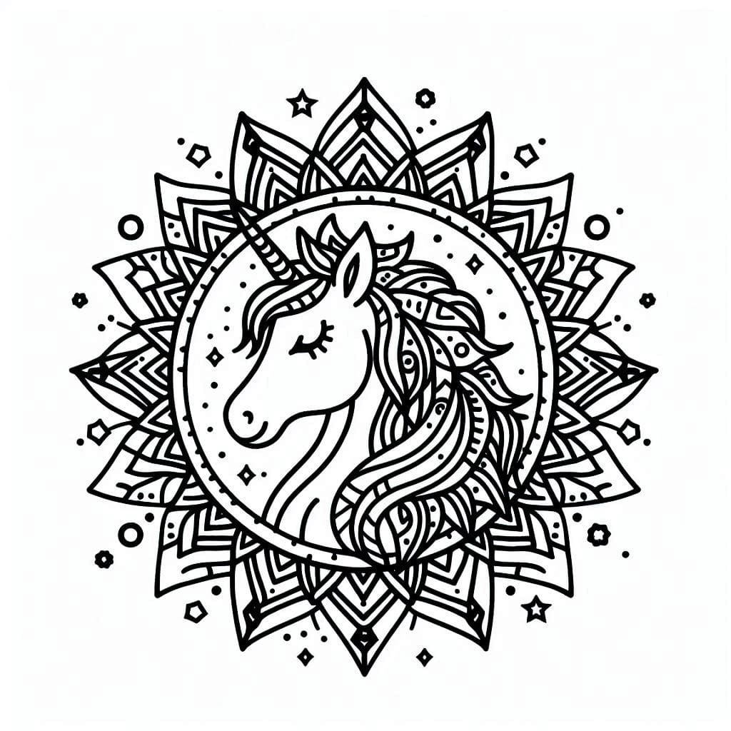 Amazing Mandala Unicorn Coloring Page Mandalas