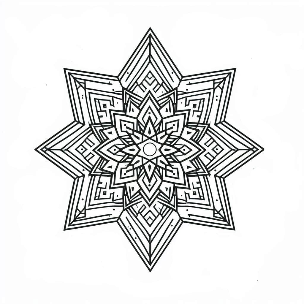 Amazing Star Mandala Coloring Page Mandalas