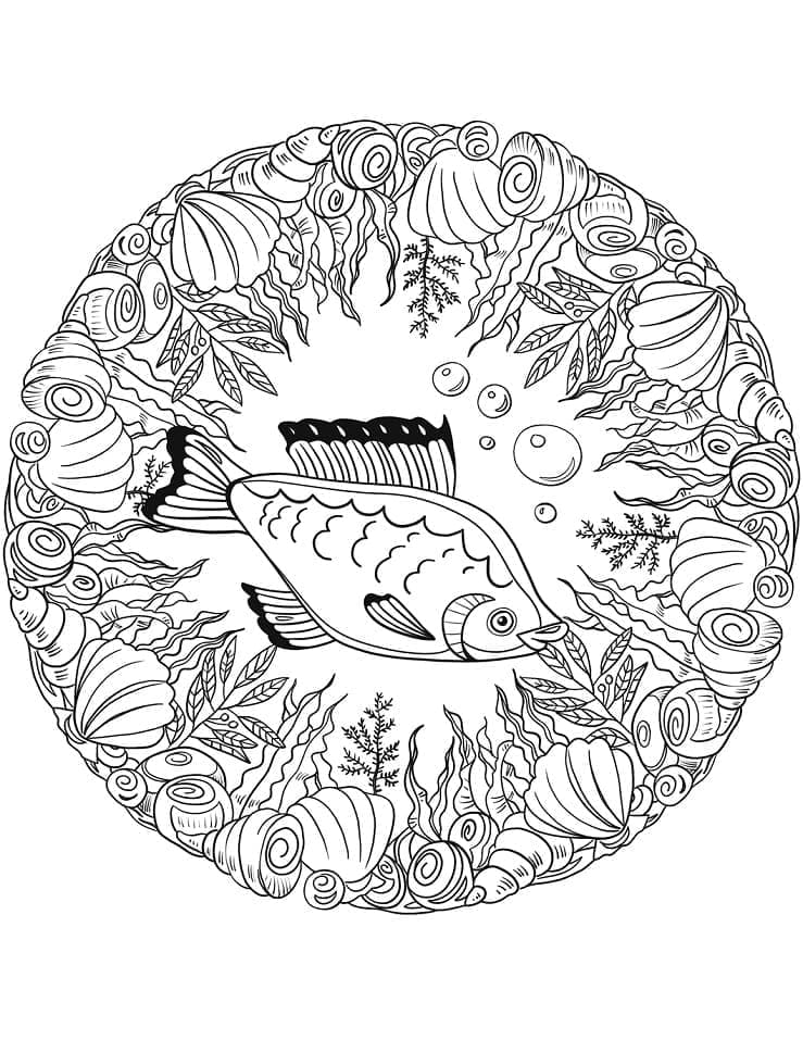 Animal Fish Mandala Coloring Page Mandalas