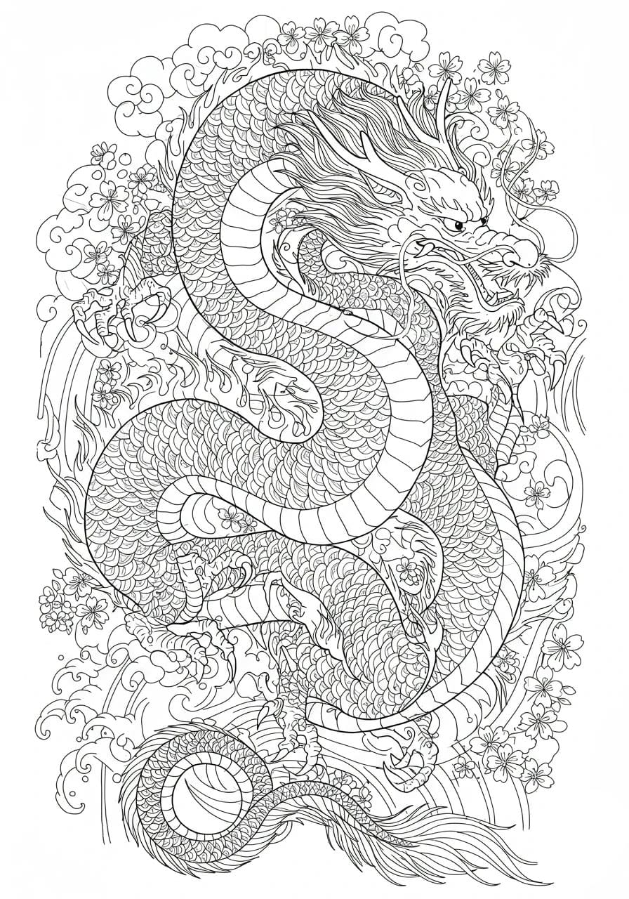 Awesome Dragon Mandala Coloring Page Mandalas