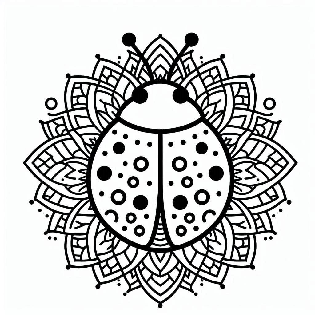 Awesome Ladybug Mandala Coloring Page Mandalas
