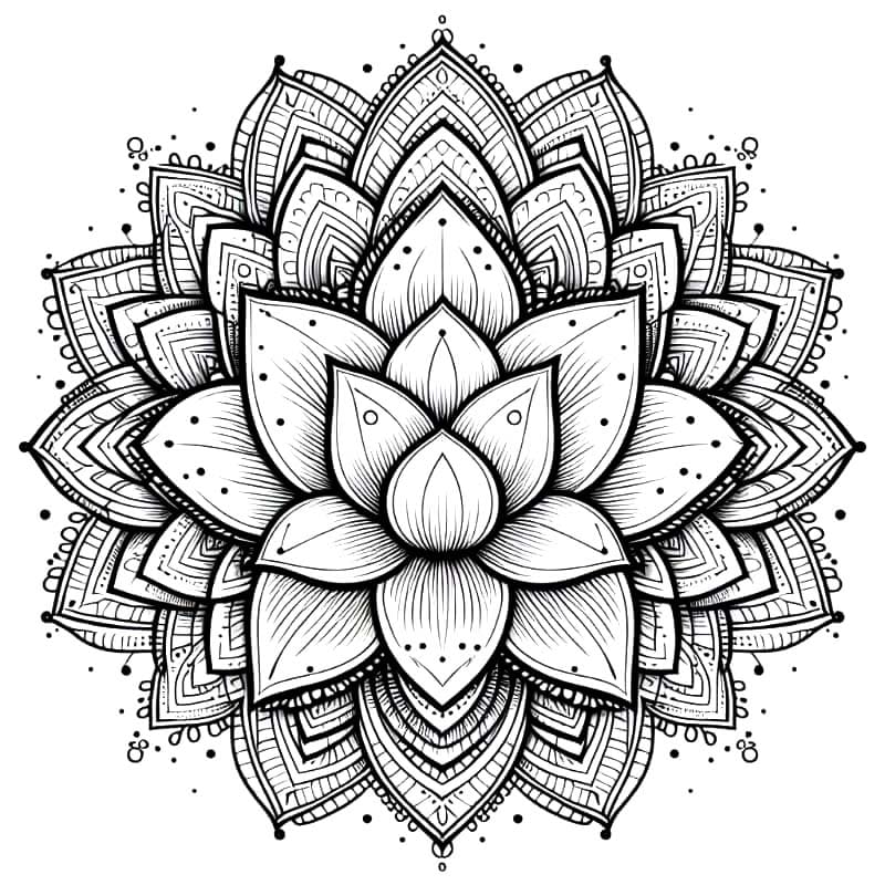 Awesome Lotus Mandala Coloring Page Mandalas