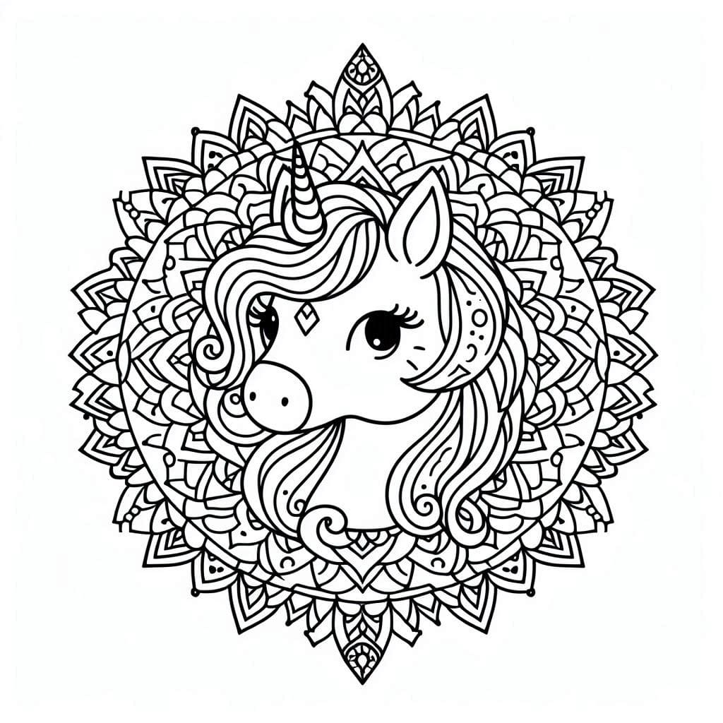Awesome Mandala Unicorn Coloring Page Mandalas