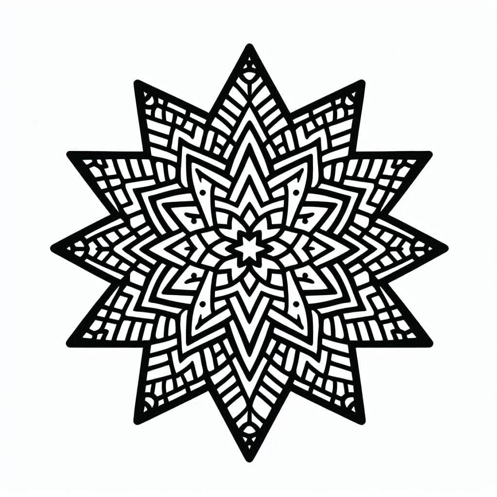 Awesome Star Mandala Coloring Page Mandalas