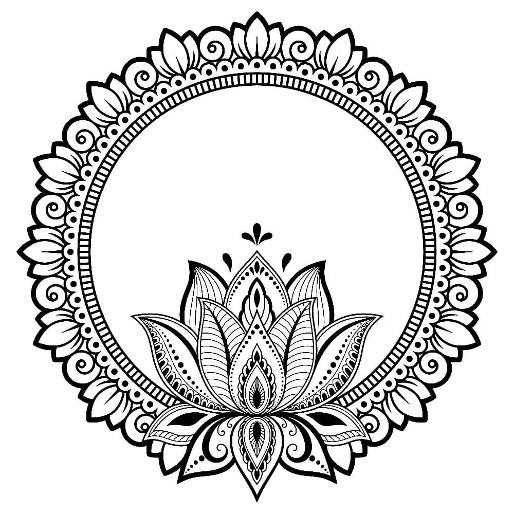 Basic Lotus Mandala Coloring Page Mandalas