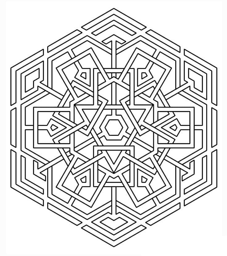 Basic Mandala Geometric Coloring Page Mandalas