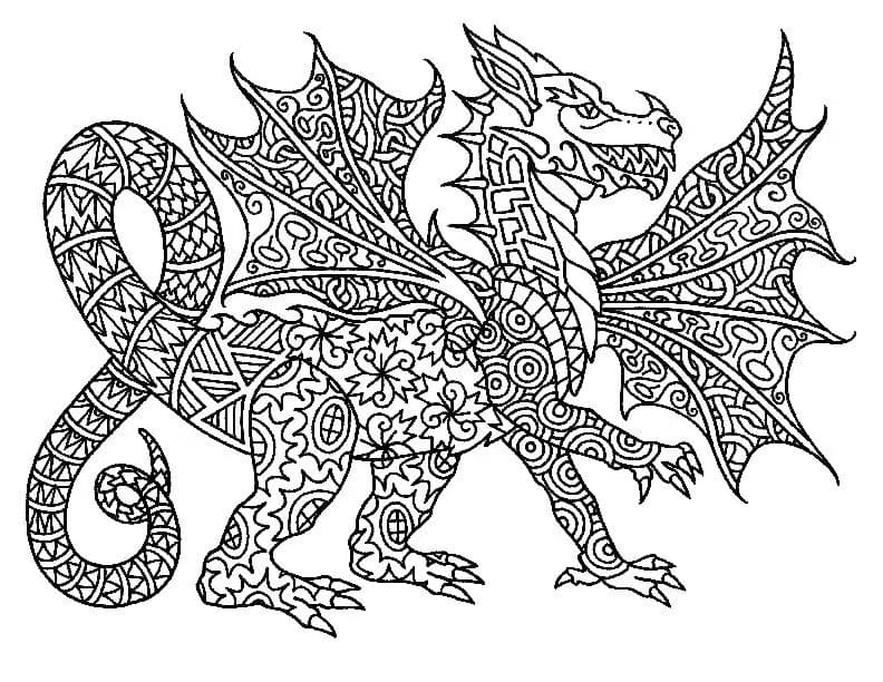 Beautiful Dragon Mandala Coloring Page Mandalas