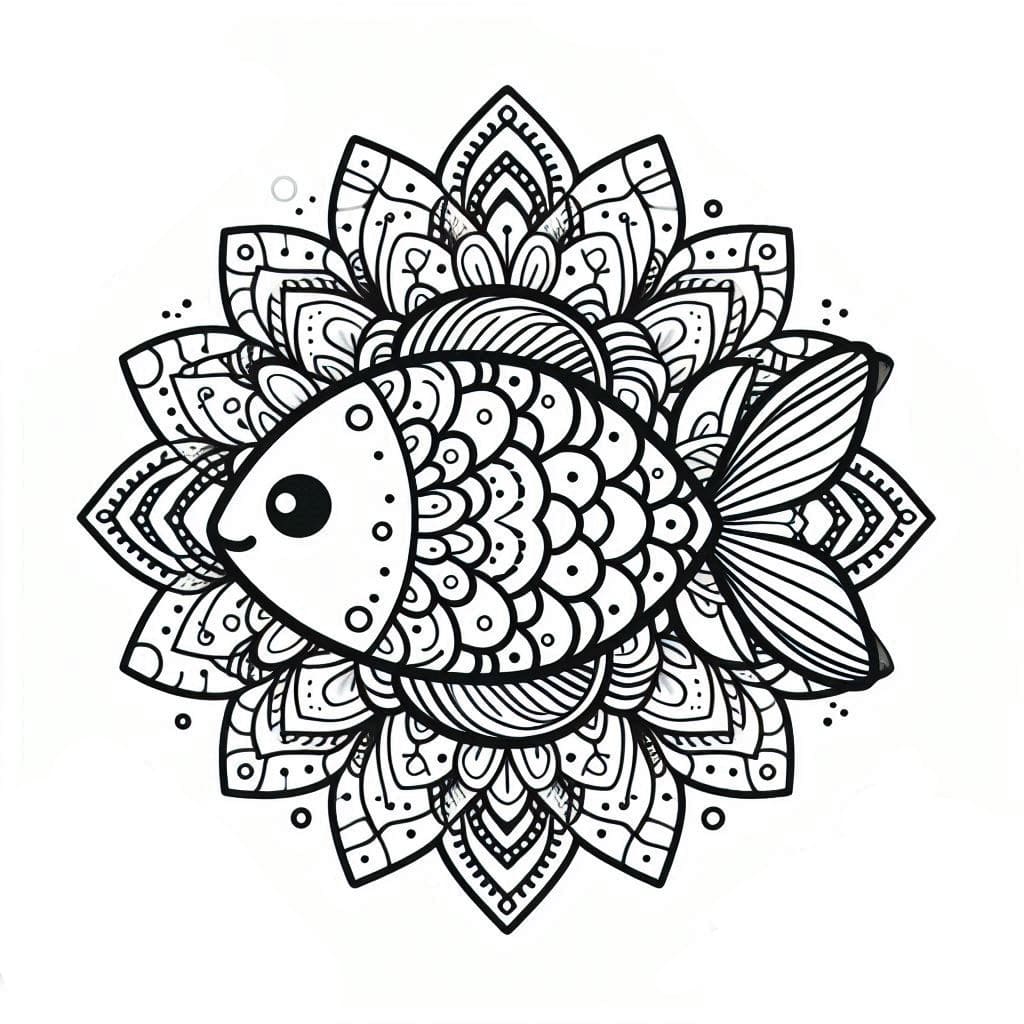 Beautiful Fish Mandala Coloring Page Mandalas