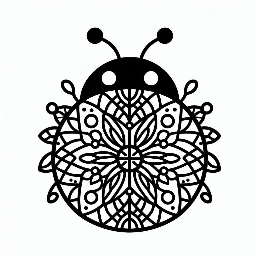 Beautiful Ladybug Mandala Coloring Page Mandalas