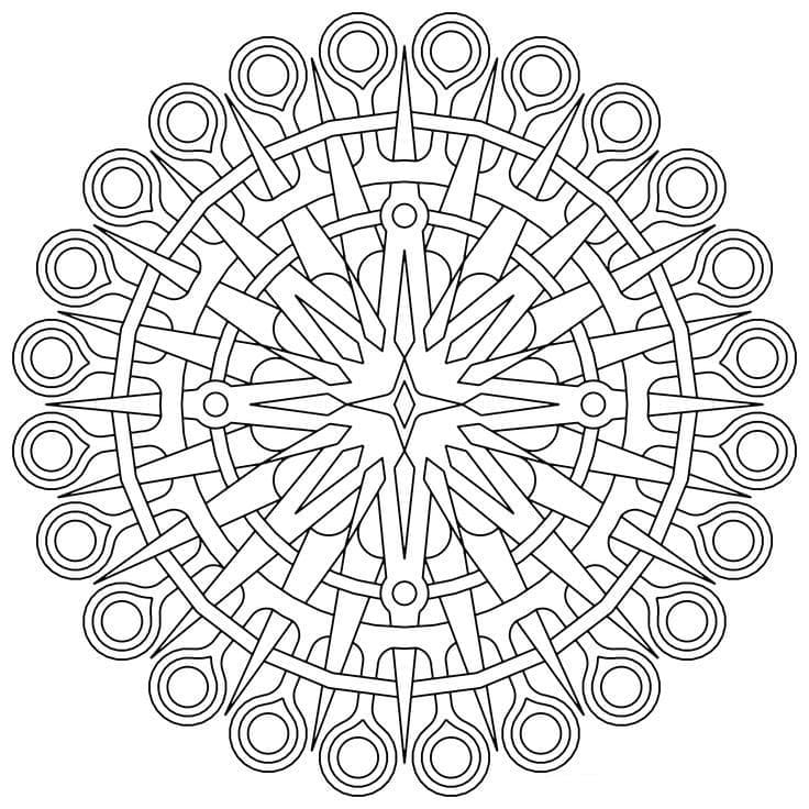 Beautiful Mandala Geometric Coloring Page Mandalas