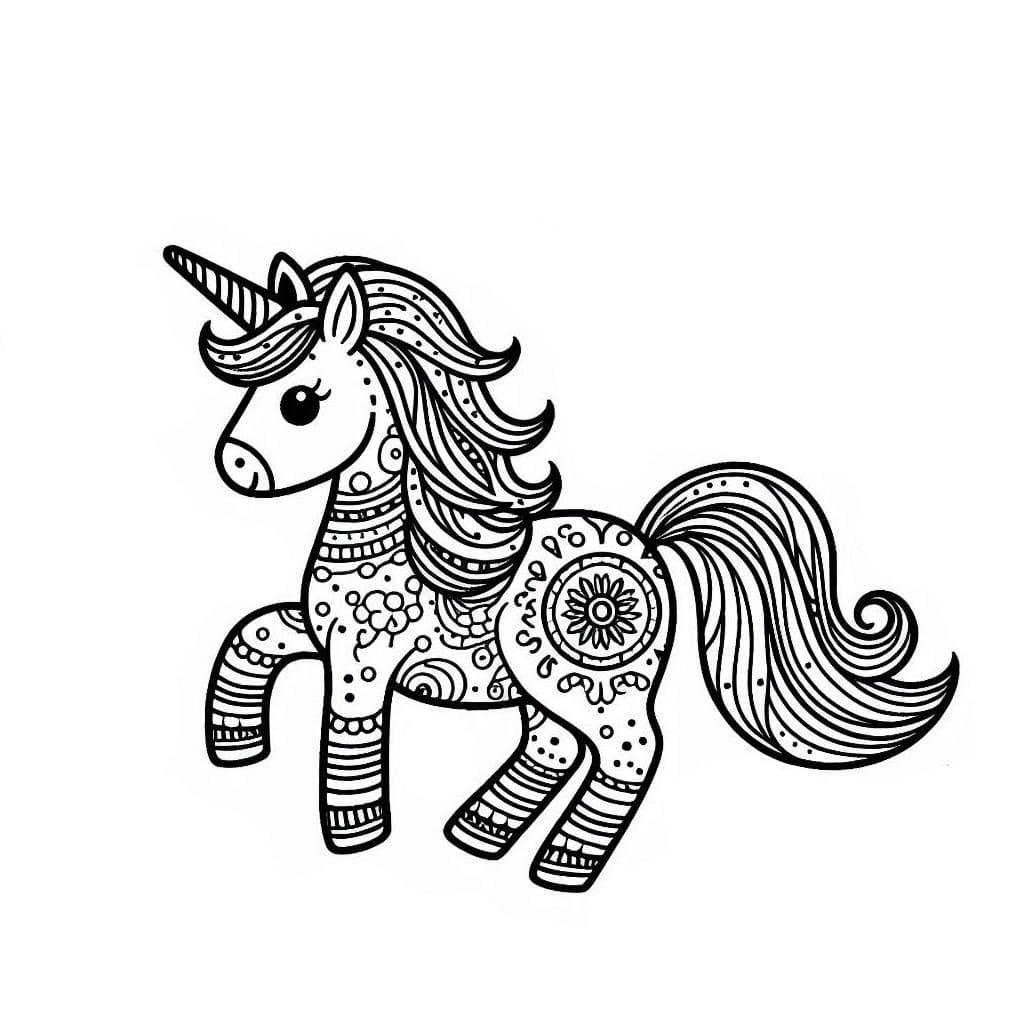 Beautiful Mandala Unicorn Coloring Page Mandalas