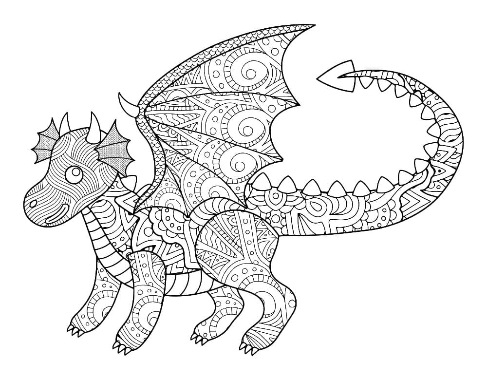 Beauty Dragon Mandala Coloring Page Mandalas